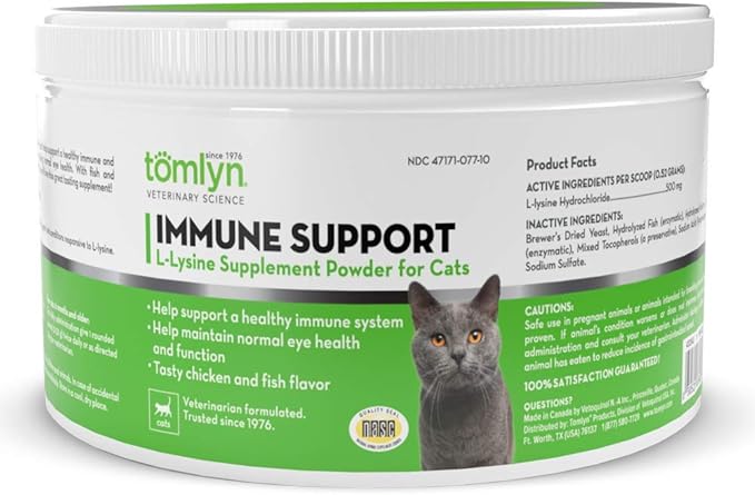 Bột L-Lysine Tomlyn Tăng Đề Kháng Hỗ Trợ Hô Hấp Cho Mèo Immune support - 100g