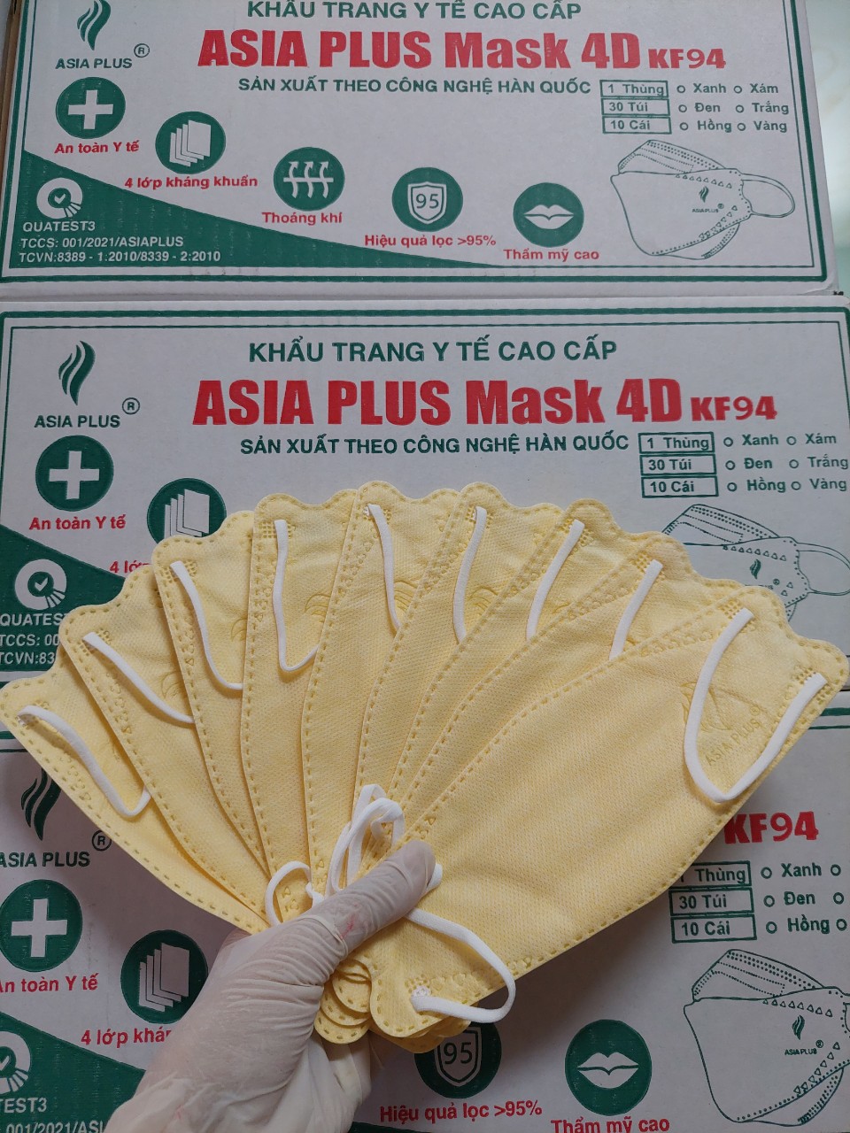 Khẩu trang y tế cao cấp kháng khuẩn chống bụi mịn 4D KF94 Asia Plus Mask 4 lớp công nghệ hàn quốc - không đổ lông - nhiều màu - Bách Hoá HCM 247