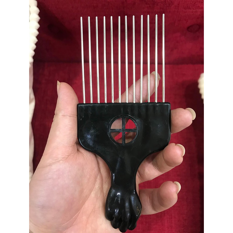 Lược Tạo Kiểu Tóc Cao Cấp Afro Pick Răng Inox