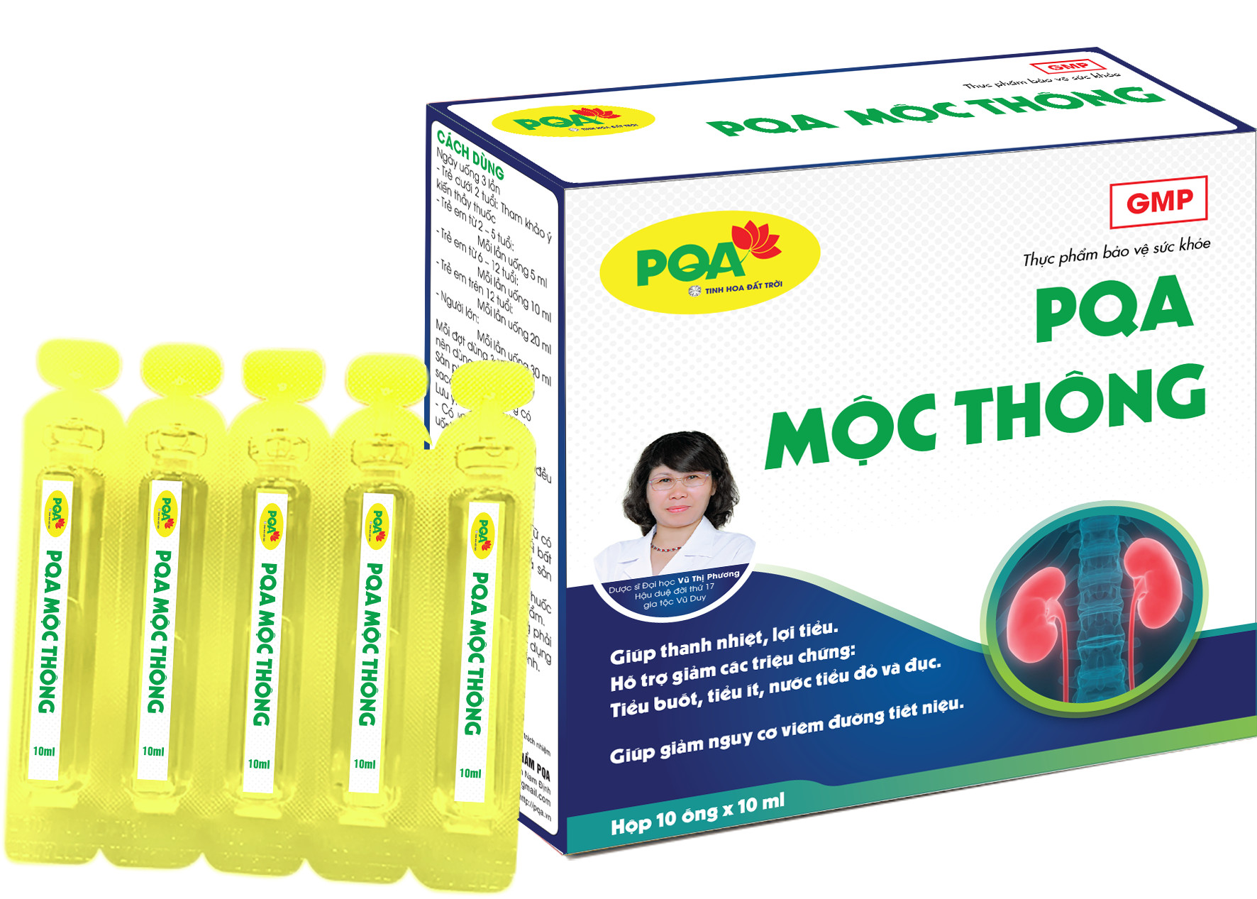 Pqa Mộc Thông Hộp 10 Ống Dùng Khi Viêm Đường Tiết Niệu Tiểu Buốt Tiểu Rắt Nước Tiểu Đôi Khi Đỏ Với Đục