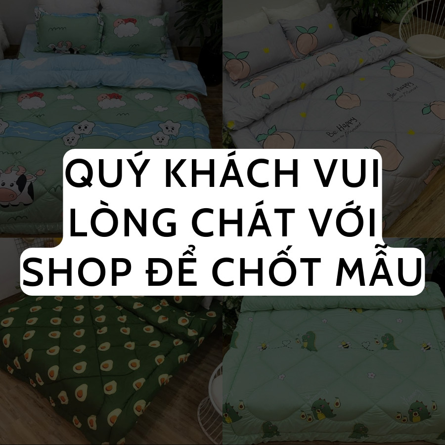 (DEAL SỐC) 💫 Bộ chăn phao ga gối cotton poly mẫu Ngựa pony hồng đủ kích thước 1m61m8 2m2 1m2 chăn mề