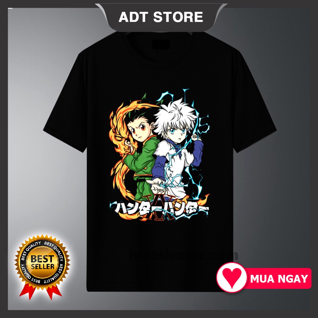 [ Sale] Áo phông Hunter X Hunter Gon and Killua ngắn tay cực ngầu giá rẻ siêu HOT