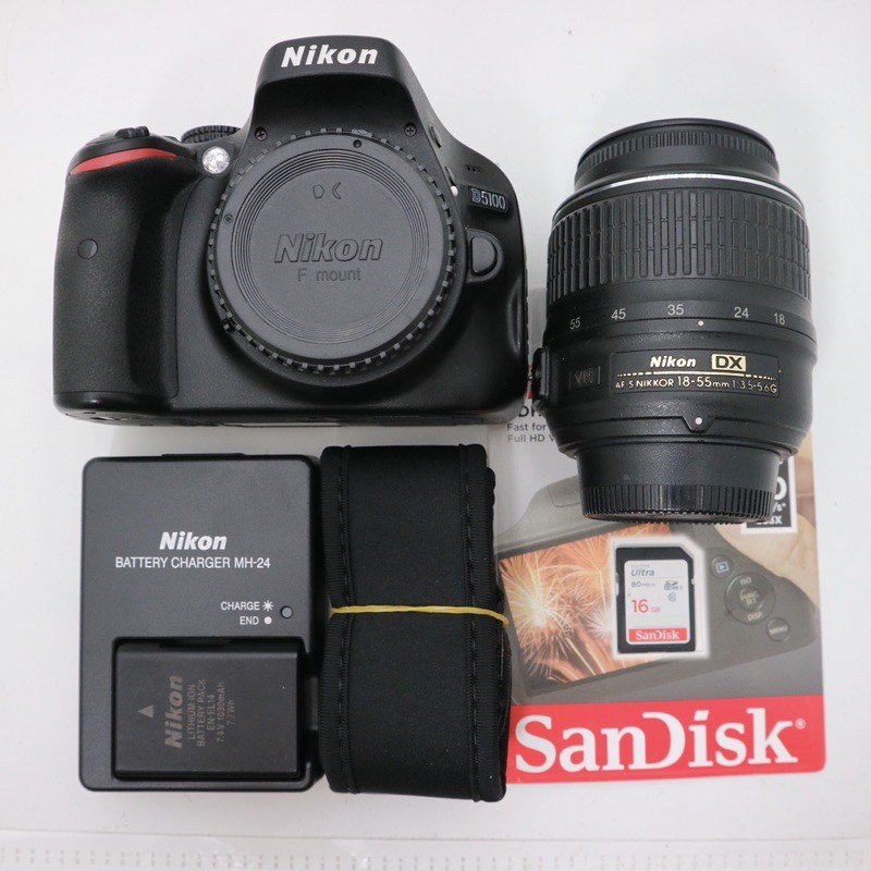 Bộ máy ảnh Nikon D5100 Kèm lens AF-S 18-55mm mới 98%