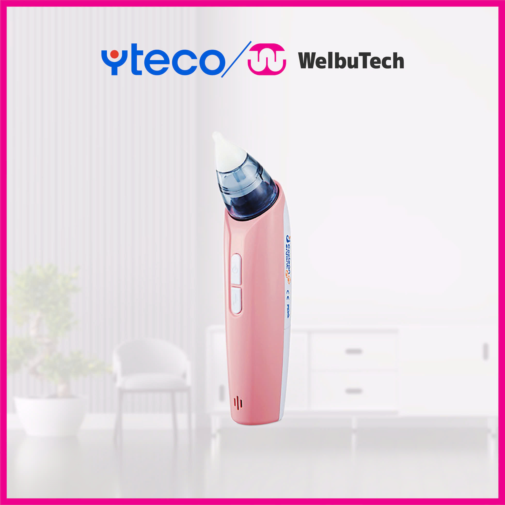 Máy hút mũi điện tử tự động dành cho trẻ sơ sinh và trẻ nhỏ COCLEAN ENFANT(PINK COLOUR) Model: COE-100 - YTECO