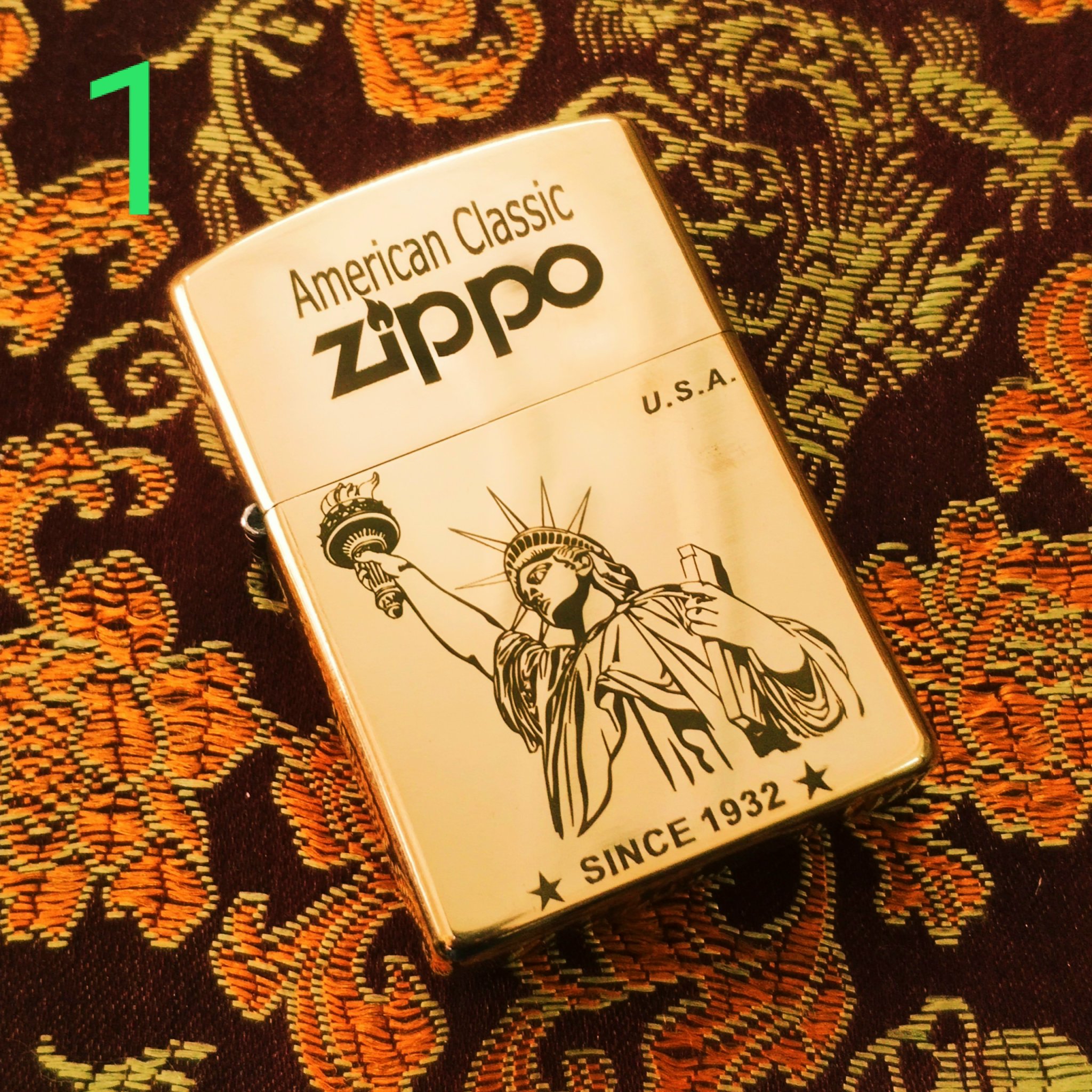 Bật Lửa Zippo Đồng Nguyên Khối Mẫu NỮ THẦN TỰ DO [ Kèm Chai Xăng]