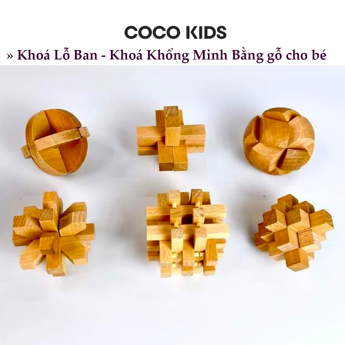 Đồ chơi Khoá Lỗ Ban - Khoá Khổng Minh Bộ xếp hình hình khối bằng gỗ cho trẻ em đồ chơi thông minh ch