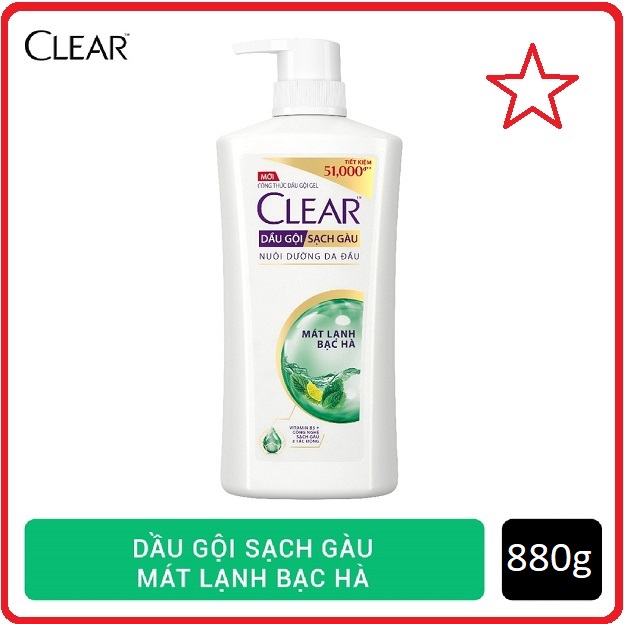 [HCM]Dầu gội sạch gàu Clear mát lạnh bạc hà 880g cam kết hàng đúng mô tả chất lượng đảm bảo an toàn đến sức khỏe người sử dụng