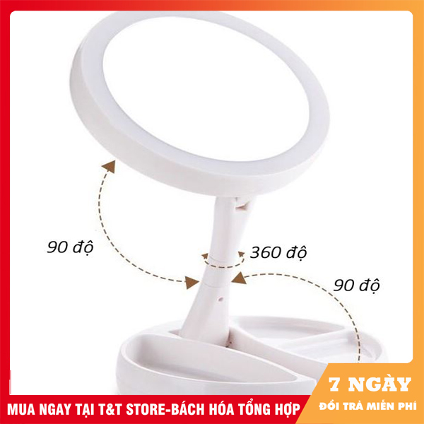 Gương Trang Điểm 2 Mặt Có Đèn Led Myfoldaway