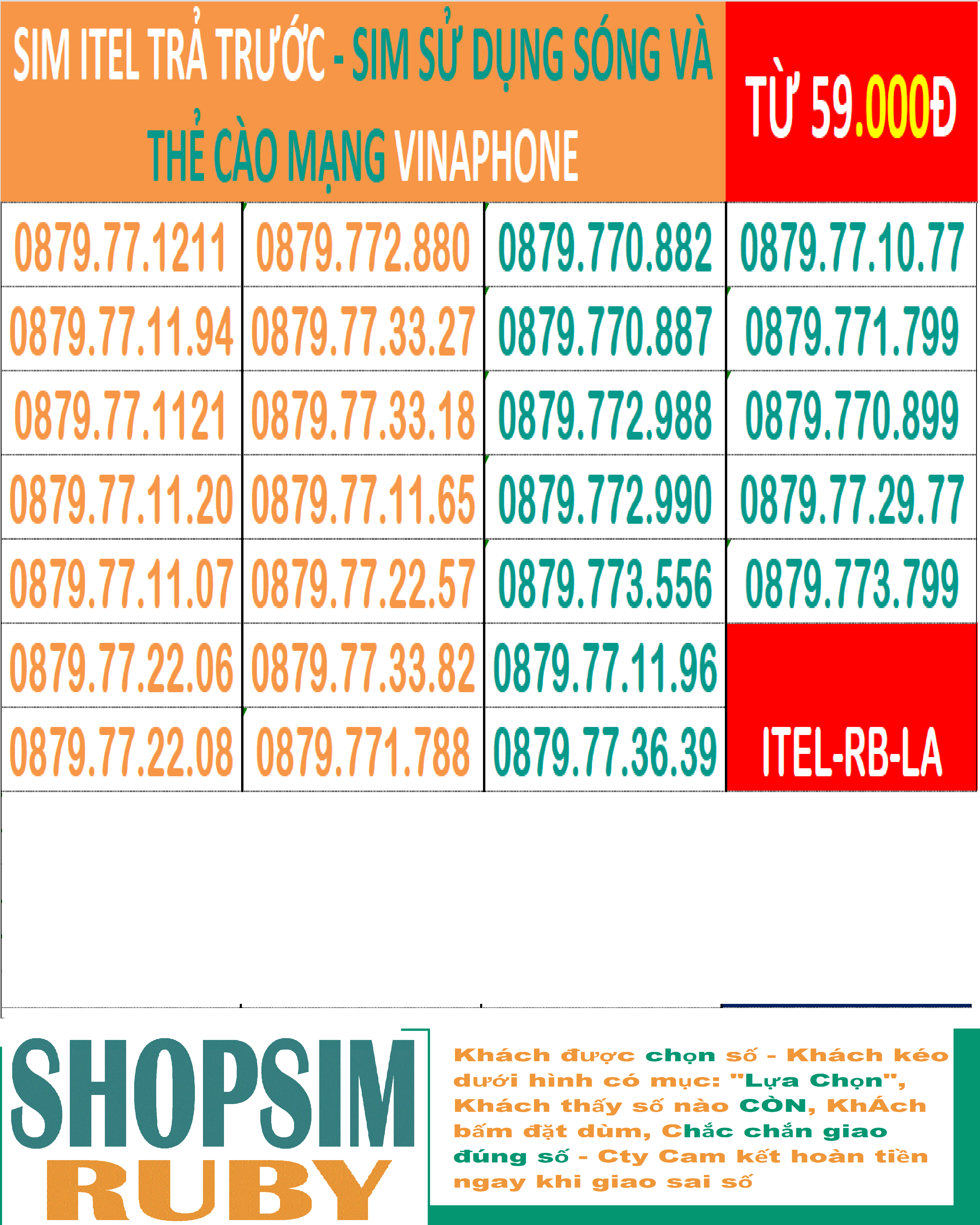 SIM ĐẸP ITEL TRẢ TRƯỚC – SIM SỬ DỤNG SÓNG VÀ THẺ CÀO VINAPHONE Chưa Kích hoạt- DỄ DÀNG ĐĂNG KÝ CHÍNH CHỦ ONLINE TẠI NHÀ