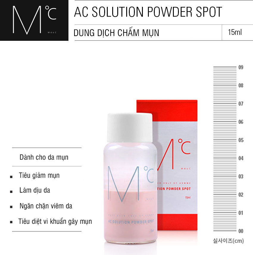 [HCM]Chấm Mụn MdoC AC Solution Powder Spot 15ml - Mụn Nam