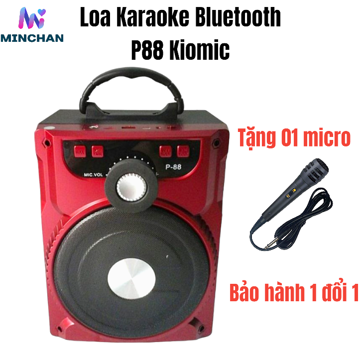 [Tặng Kèm 1 Micro] Loa Bluetooth Di Động Karaoke P.88 Minchan - Loa Kéo Âm Thanh Cực Hay - Loa Mini 