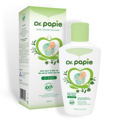 [HSD 2027]Nước tắm thảo dược Dr Papie 230ml- Tặng 1 khăn sữa