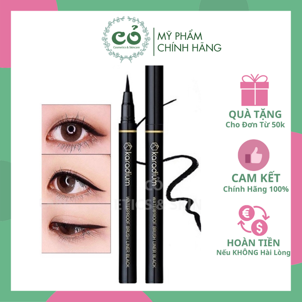 [HCM]Kẻ mắt Karadium Waterproof Brush Liner (vỏ trắng)