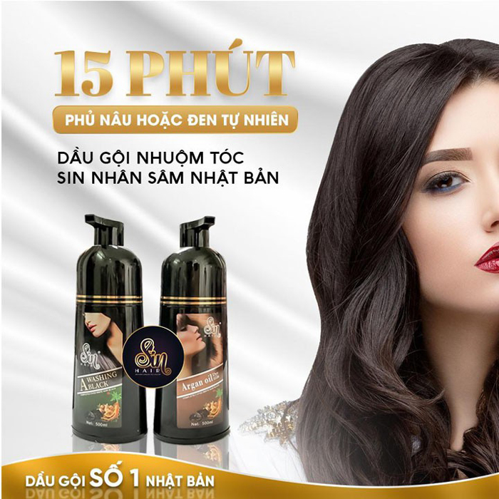 [Màu Nâu] Dầu Gội Phủ Bạc Sin Hair Nhật Bản 500Ml - Hàng Chính Hãng - Dầu Gội Nhuộm