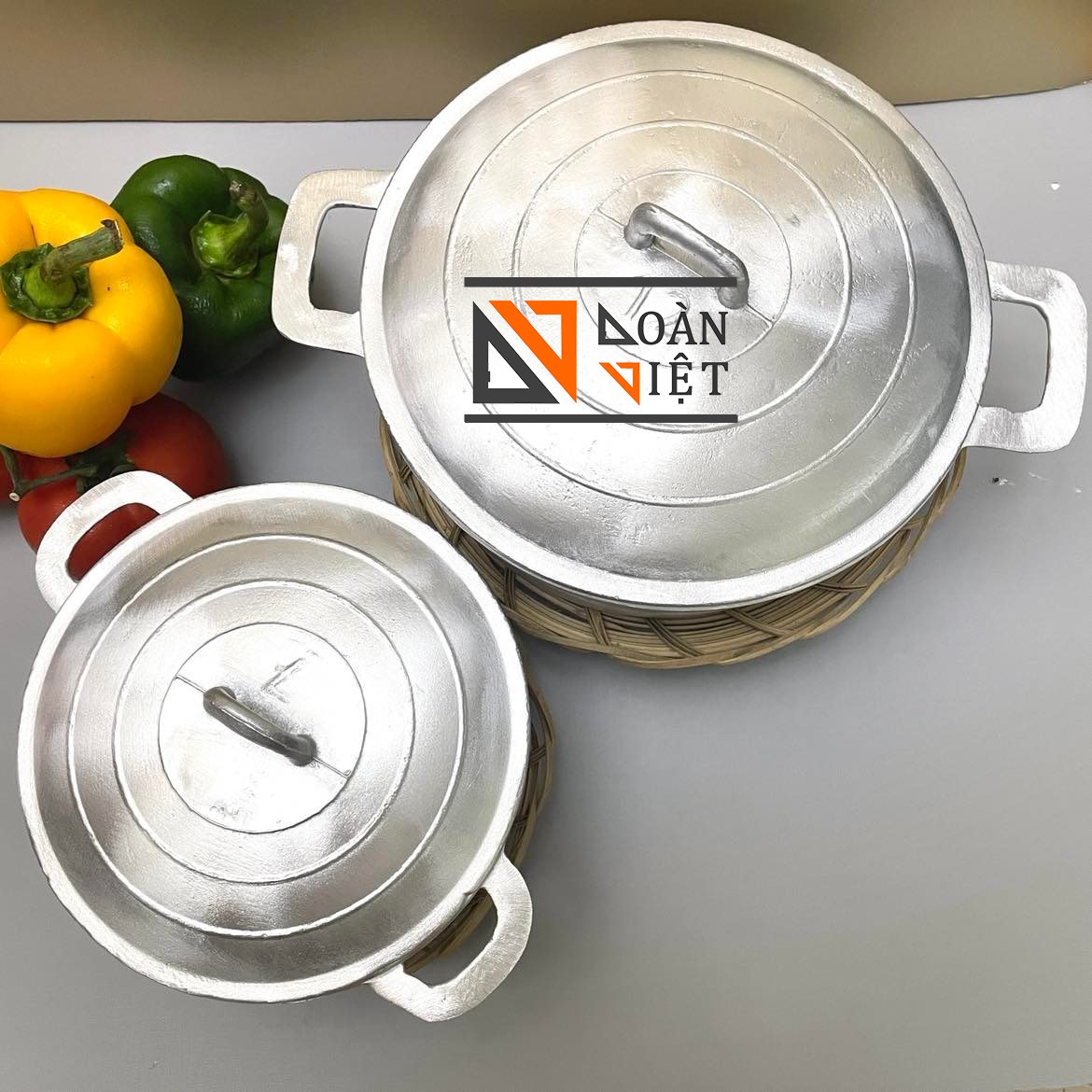 [TẶNG KÈM RẾ TRE] Nồi GANG ĐÚC nguyên khối - nấu cơm siêu ngon cháy rụm - Nhiều size