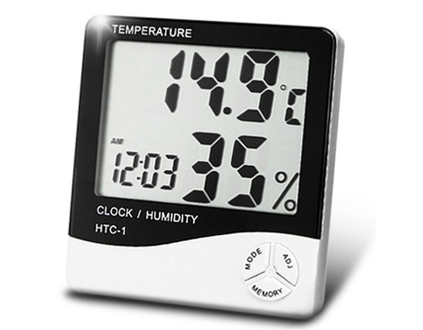Máy Đo Nhiệt Độ Độ Ẩm Không Khí Trong Phòng HTC-1 Tích Hợp Đồng Hồ – Màn Hình LCD Lớn Dễ Quan Sát