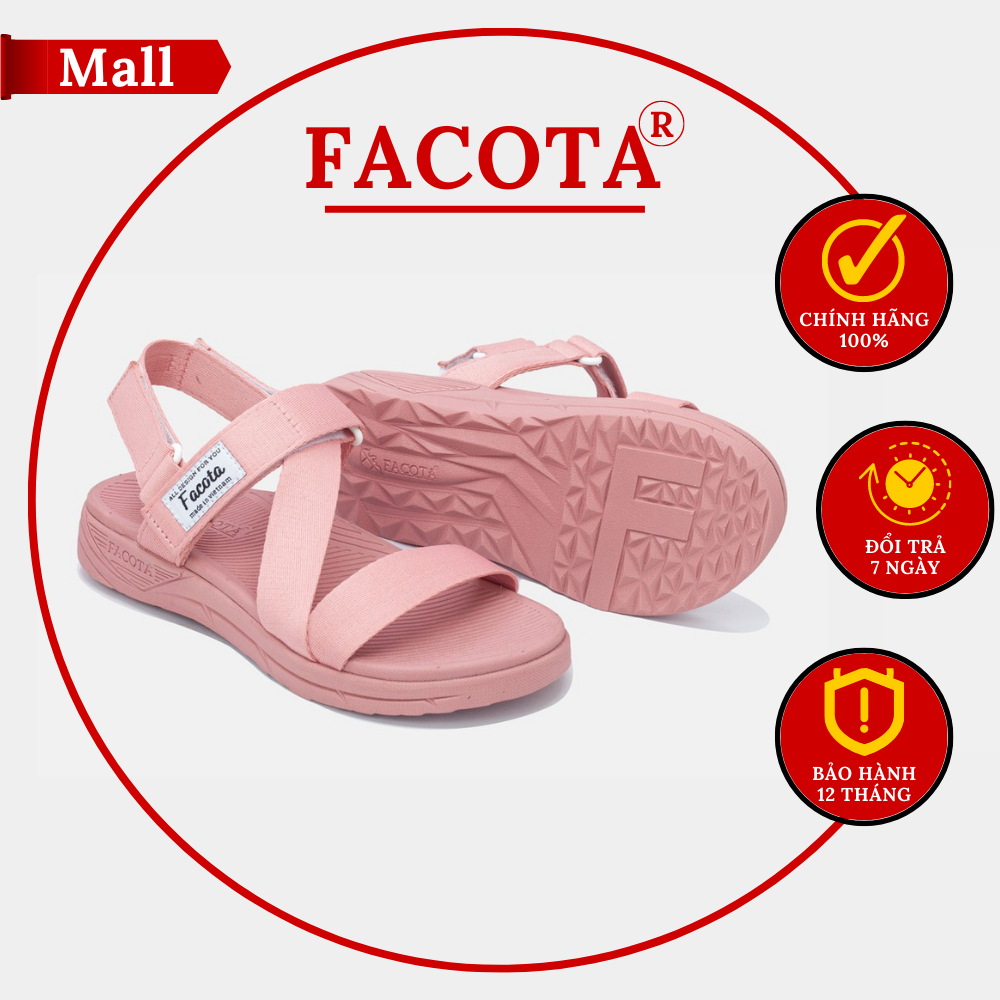 [FREESHIP] Giày sandal Facota nữ chính hãng NN05 Facota hồng phấn nữ Sandal đi học Sandal đế phylon 