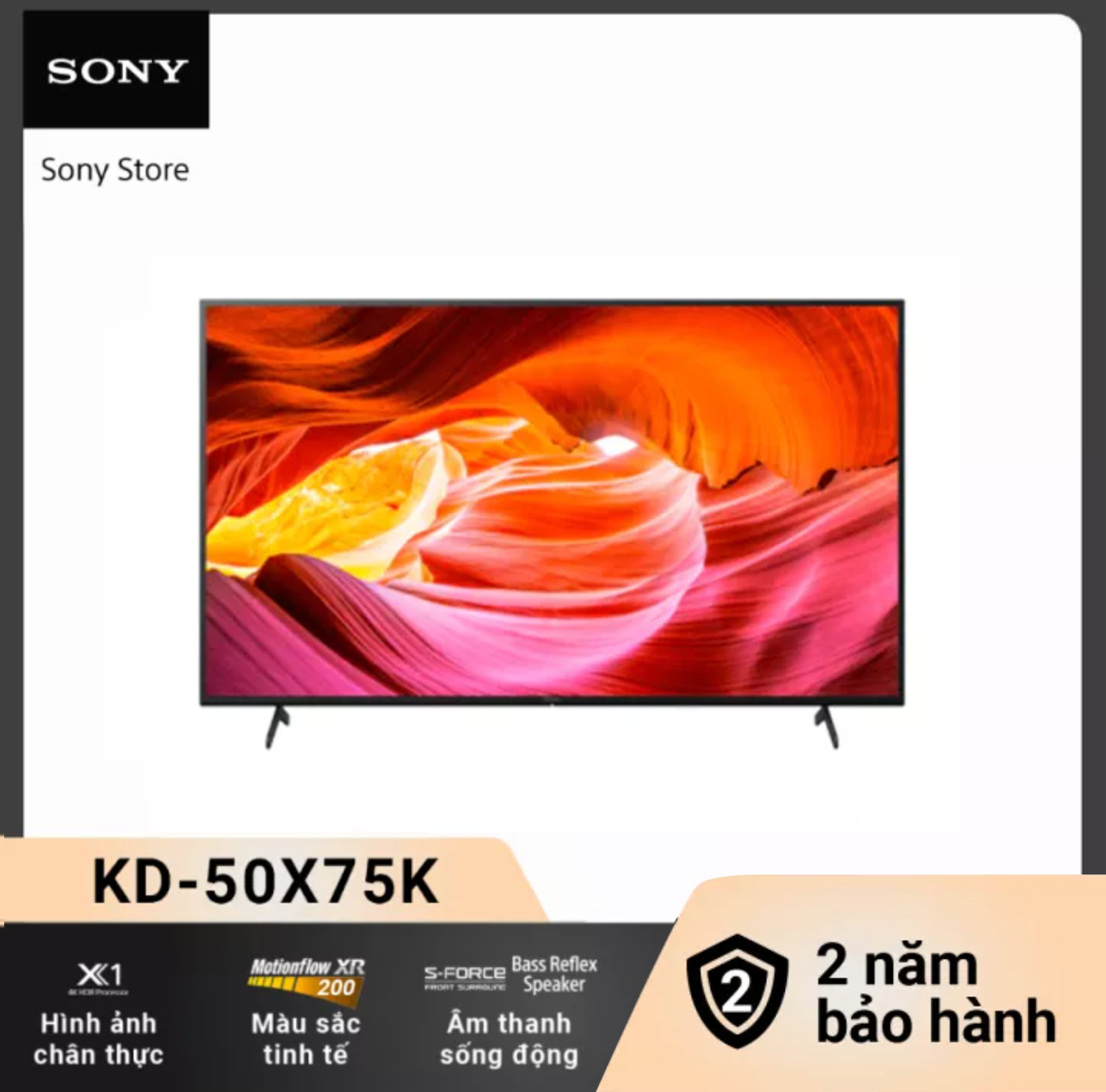Tivi Sony 50 inch | 50X75K | 4K Ultra HD | Dải tần nhạy sáng cao (HDR) | Smart TV (Google TV) I Mới 2022