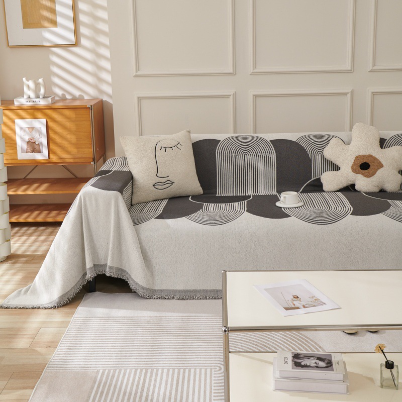 Vỏ bọc ghế sofa tua rua Bắc Âu 1/2/3/4 chỗ ngồi Chenille Four Seasons phổ thông chống trượt cho ghế sofa khăn trải ghế sofa cho phòng khách trang trí nhà cửa