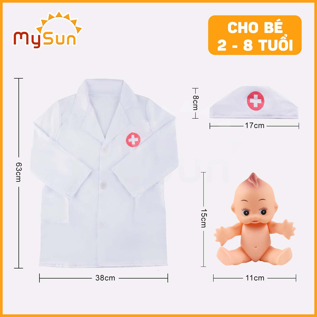 Bộ đồ chơi bác sĩ sỹ cho bé gái trai khám bệnh răng nha khoa cao cấp - Áo bác sĩ y tá hướng nghiệp M