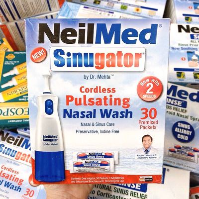 Máy Rửa Mũi Neilmed Sinugator Cordless Pulsating Nasal Wash Chính Hãng - Kèm 30 Gói Muối - 9765 - SẢN PHẨM RẤT CHẤT LƯỢNG SHOP CHỌN LỌC KĨ TRƯỚC KHI ĐẾN TAY KHÁCH HÀNG HÀNG CHUẨN ĐẢM BẢO ĐƯỢC ƯA CHUỘNG TRÊN THỊ TRƯỜNG