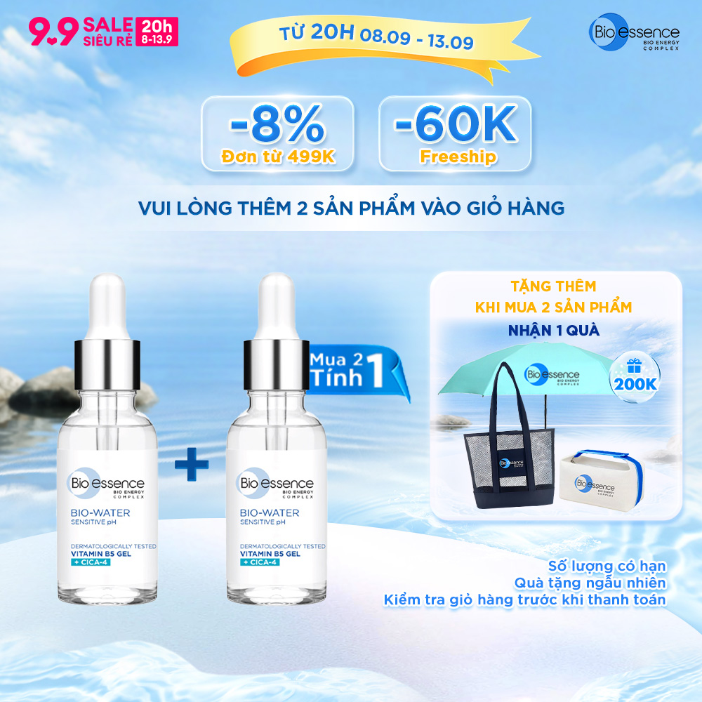 [THÊM 2 SP VÀO GIỎ: MUA 2 TÍNH 1] Tinh chất serum phục hồi và cấp ẩm Bio-Essence Bio-Water Bio gel V