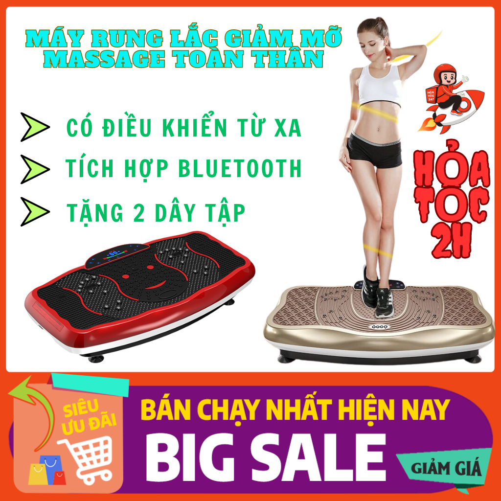Máy giảm cân rung lắc toàn thân Relax K6 cao cấp - Máy tập gym có bluetooth đa năng - Máy massage bụ