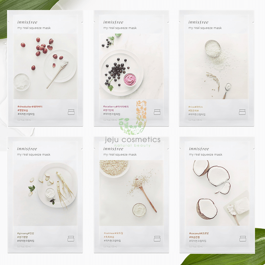 Combo 6 Miếng Nhóm Dạng Kem - Innisfree - Mặt Nạ - Dưỡng Da - Giữ Ẩm - Làm Đẹp - Mỹ Phẩm - Phù Hợp Cho Da Khô - Innisfree Hàn Quốc - Bao Check - Bao Đổi