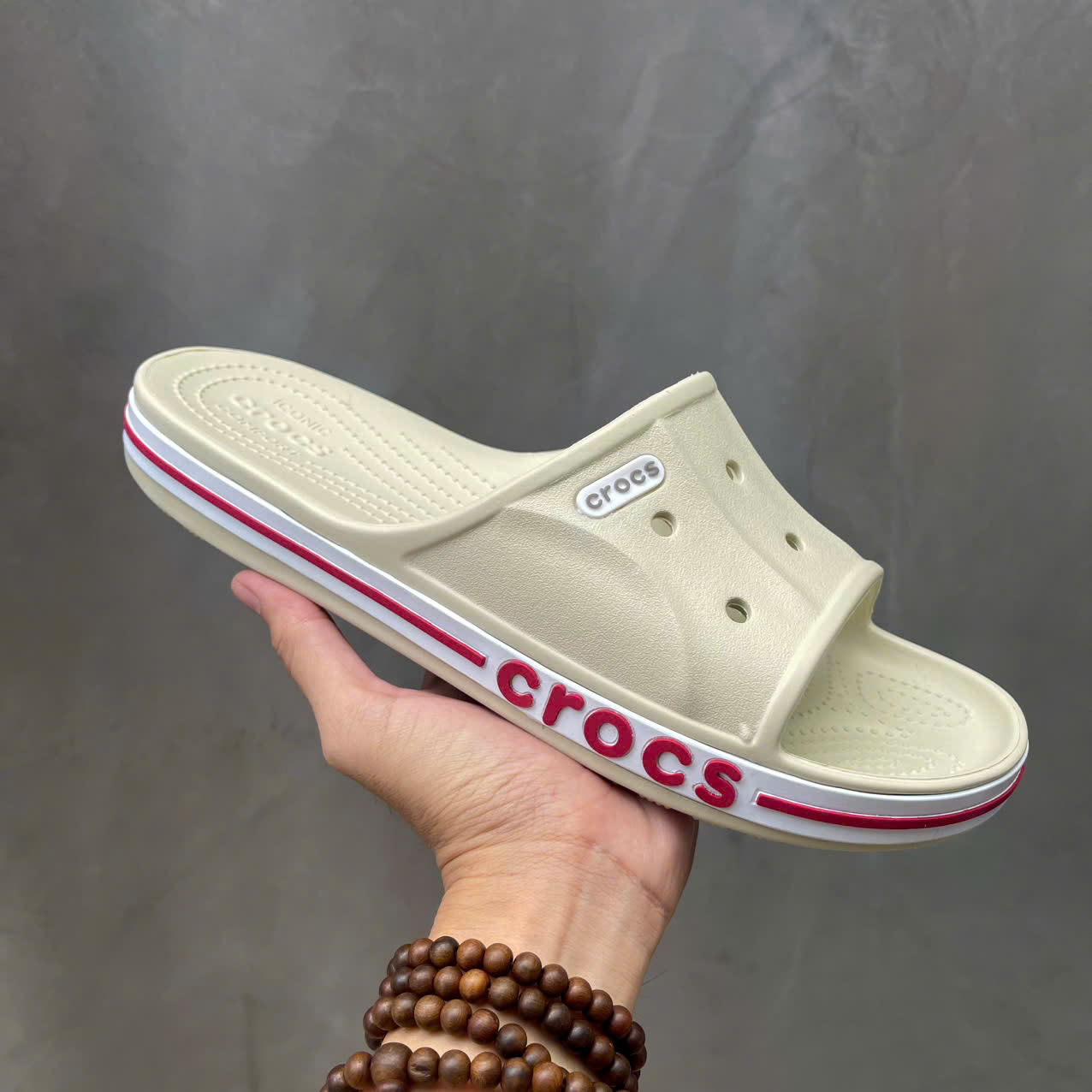 [Hàng loại 1] Dép crocs sandal bayaband màu kem cho cả nam và nữ màu basic dễ phối đồ đi êm nhẹ