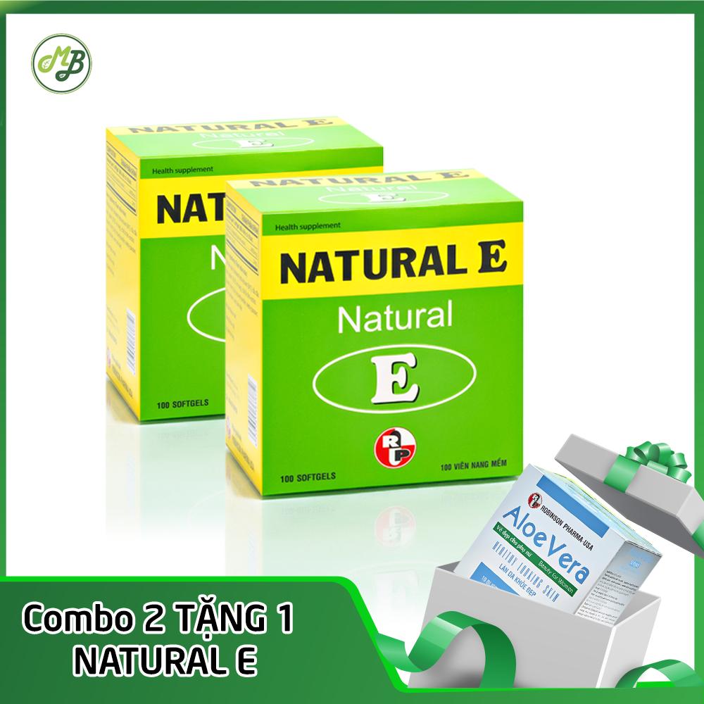 [Hcm]Combo 2 Hộp Hỗ Trợ Giảm Lão Hóa Da Giúp Làm Đẹp Da – Natural E – Robinson Pharma Usa - Hộp 100 Viên Tặng 1 Hộp Nhuận Tràng Aloe Vera