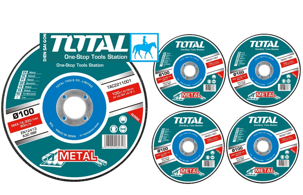 Máy mài góc Total TG10710056 - 2.5kg, 750W, 12000 vòng/phút, Đường kính lưỡi 100mm