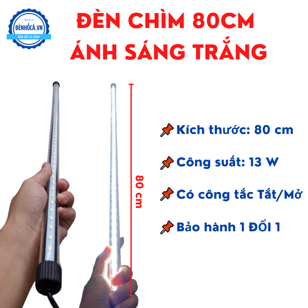 Đèn bể cá kích thước 80cm - 100cm ĐÈN CHÌM ánh sáng trắng
