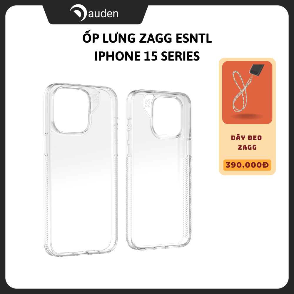 Ốp lưng iPhone 15 Series ZAGG ESNTL Snap hỗ trợ sạc MagSafe không dây - Hàng chính hãng bảo hành 1 đổi 1 12 tháng