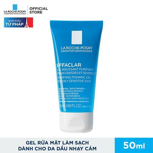 Gel Rửa Mặt Tạo Bọt Làm Sạch Dành Cho Da Dầu Nhạy Cảm La Roche-Posay Effaclar Foaming Gel 50ml