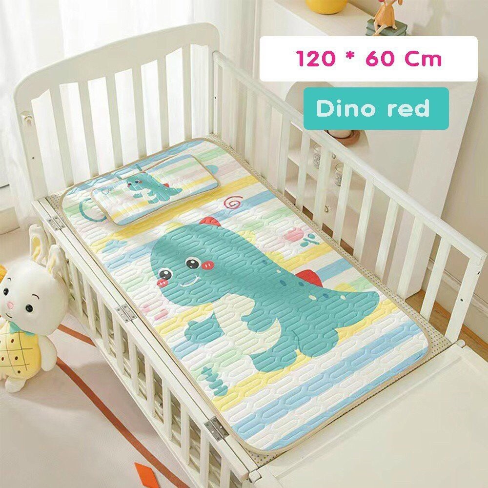 (Tặng Kèm Gối) Bộ Chiếu Điều Hoà Chiếu Cao Su Non Chiếu Nằm Mát Cho Bé 2 Mặt Lưới Thông Thoáng Đa Năng 60x120 cm