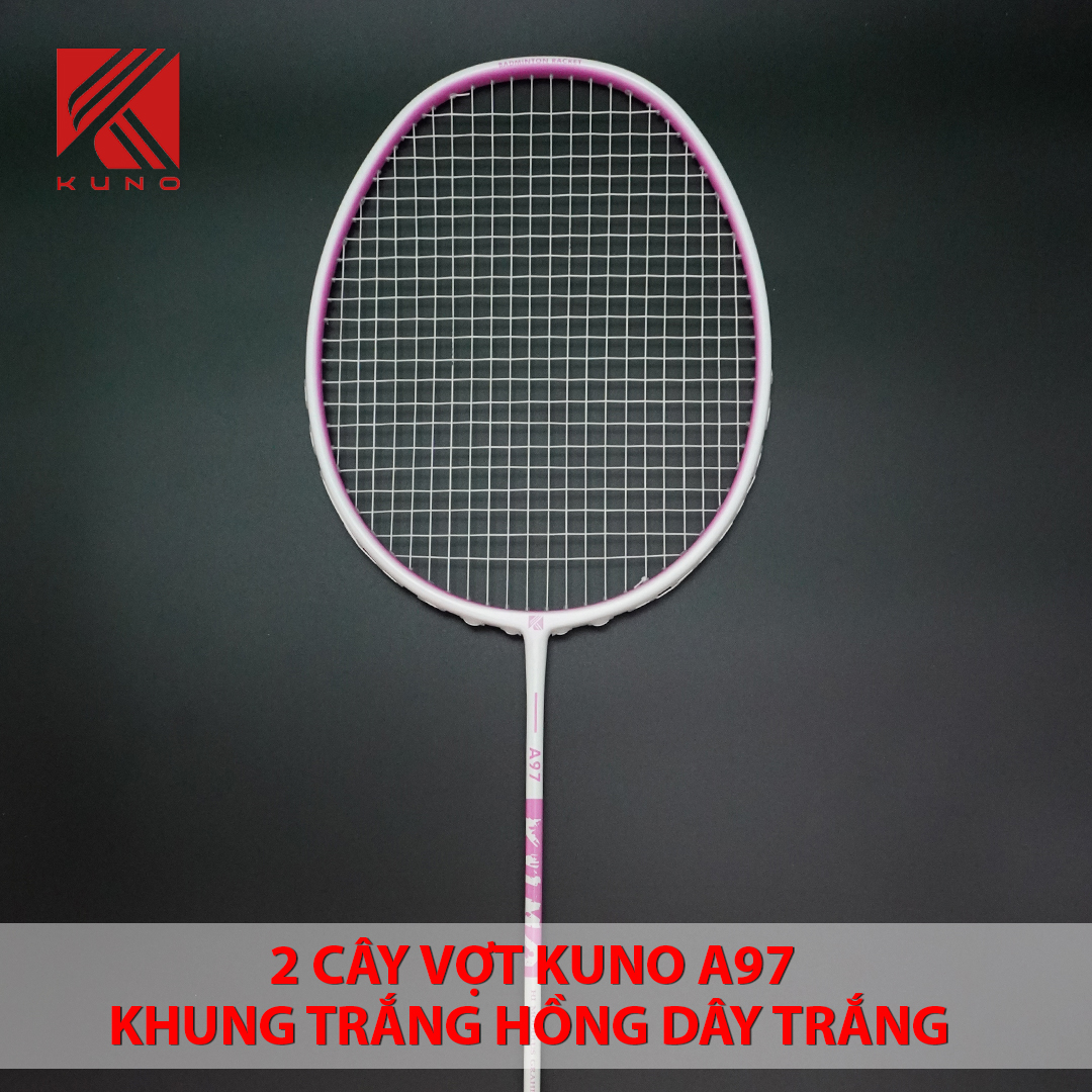 Combo 2 Vợt Cầu Lông 4U KUNO A97 Khung Carbon Trọng Lượng 84Gram Thân Dẻo Công Thủ Toàn Diện Tặng 2 