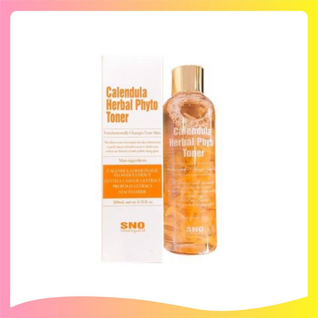 Nước hoa cúc chứa cánh hoa tươi Sno calendula herbal phyto toner 200ml sản phẩm tốt chất lượng cao cam kết như hình an toàn cho người sử dụng