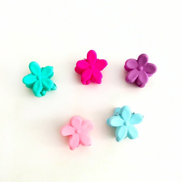 [HCM]Set 20 Gấp Tóc Mái Mini Hoa 5 Cánh Đủ Màu Kute