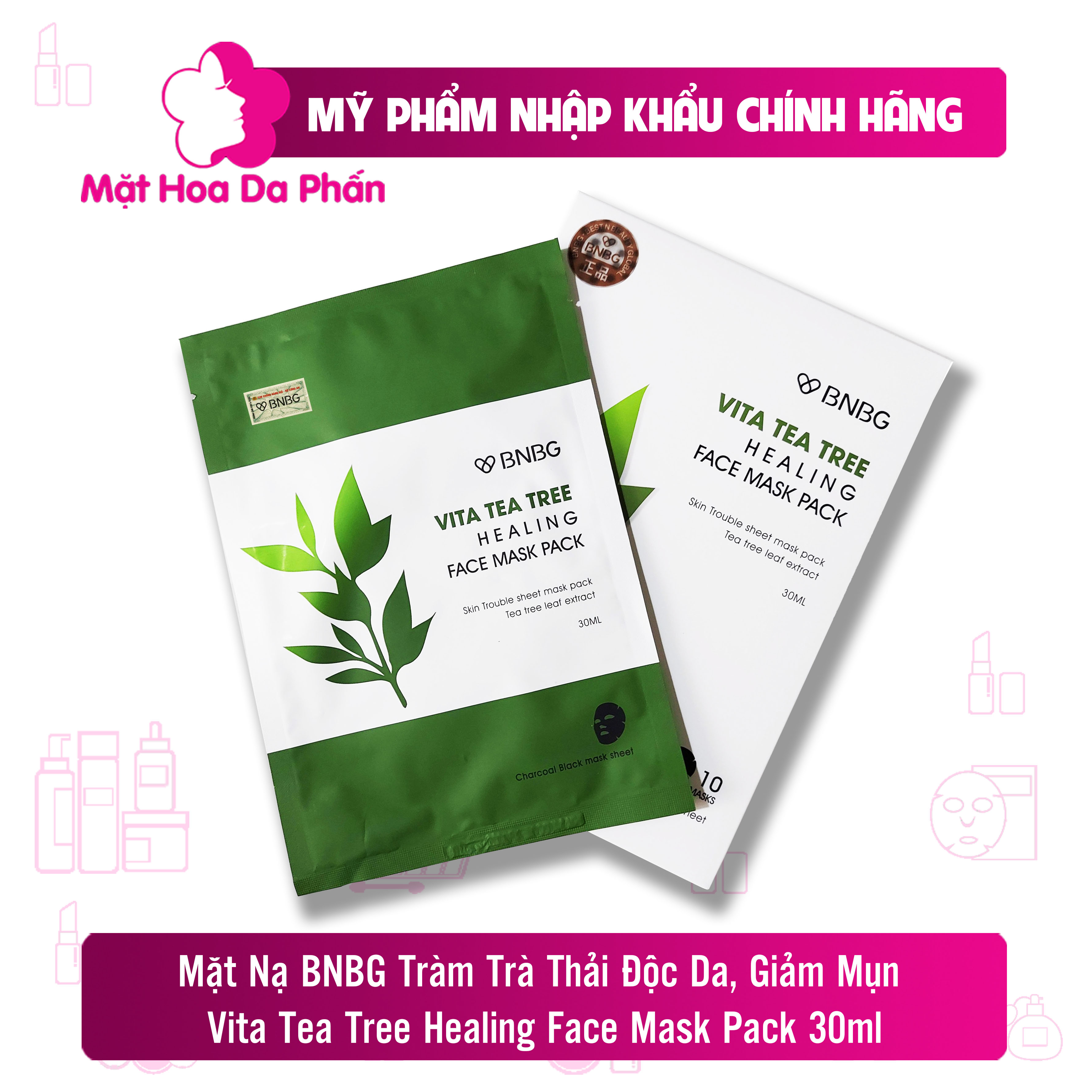 Mặt Nạ Bnbg Tràm Trà Thải Độc Da Giảm Mụn Vita Tea Tree Healing Face Mask Pack 30Ml