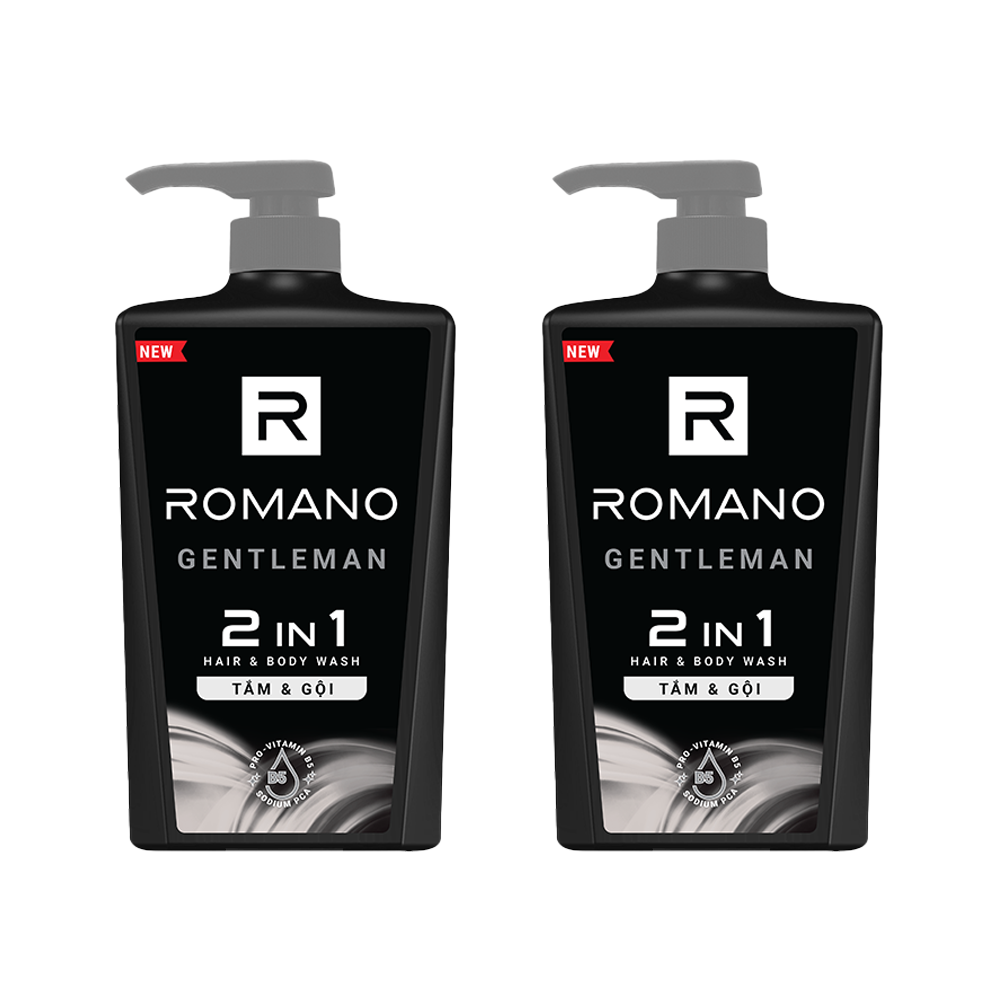Combo Tắm gội 2 trong 1 Romano 2in1 650g/chai