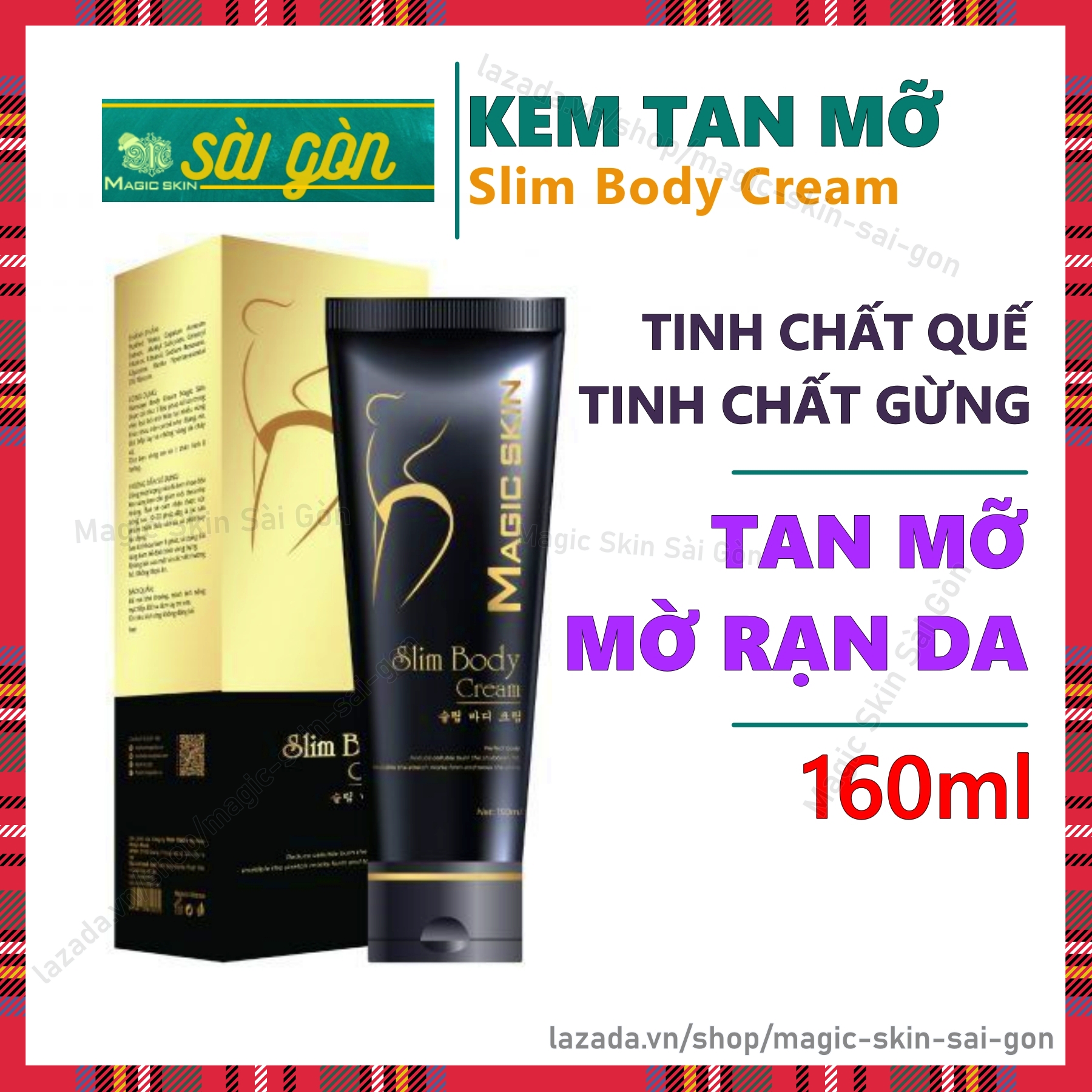 Kem Tan Mỡ Quế Gừng Magic Skin Slim Body Cream [CHÍNH HÃNG ] Giảm Mỡ Mờ Rạn Da