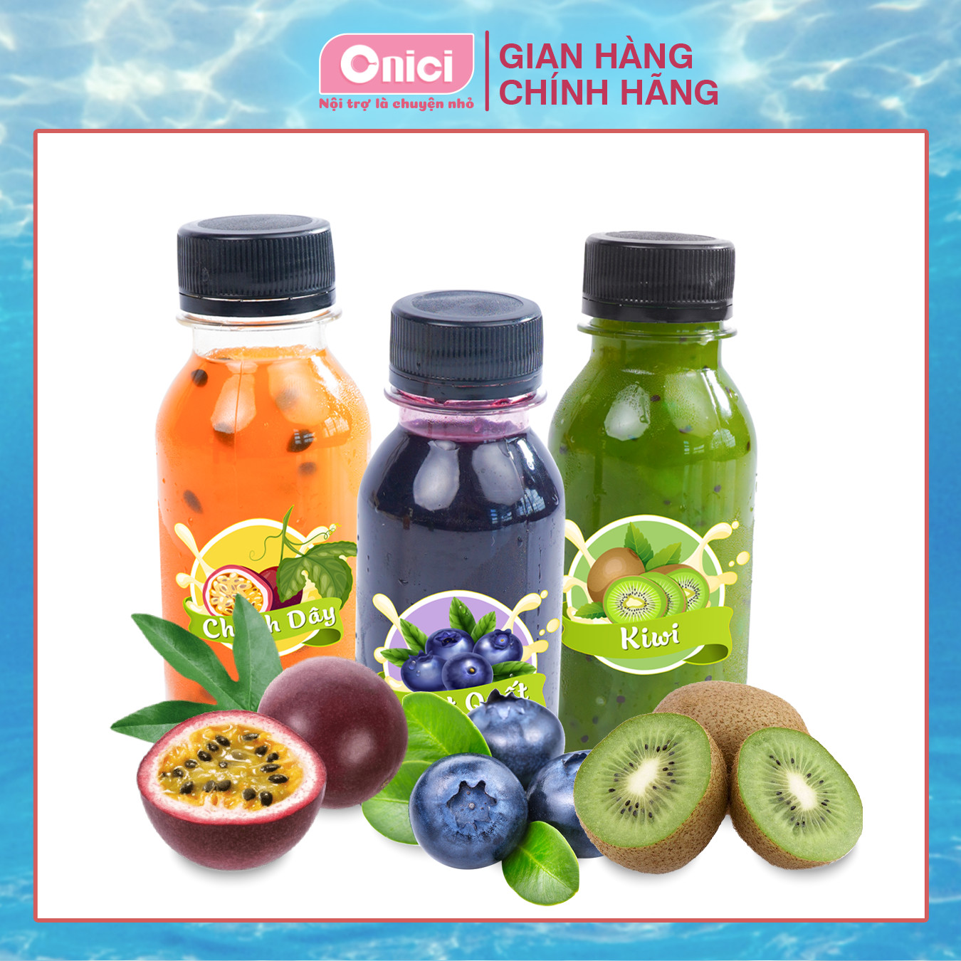 Combo 3 chai sốt Chanh Dây Việt Quất Kiwi dùng chung Panna Cotta - giao vị ngẫu nhiên