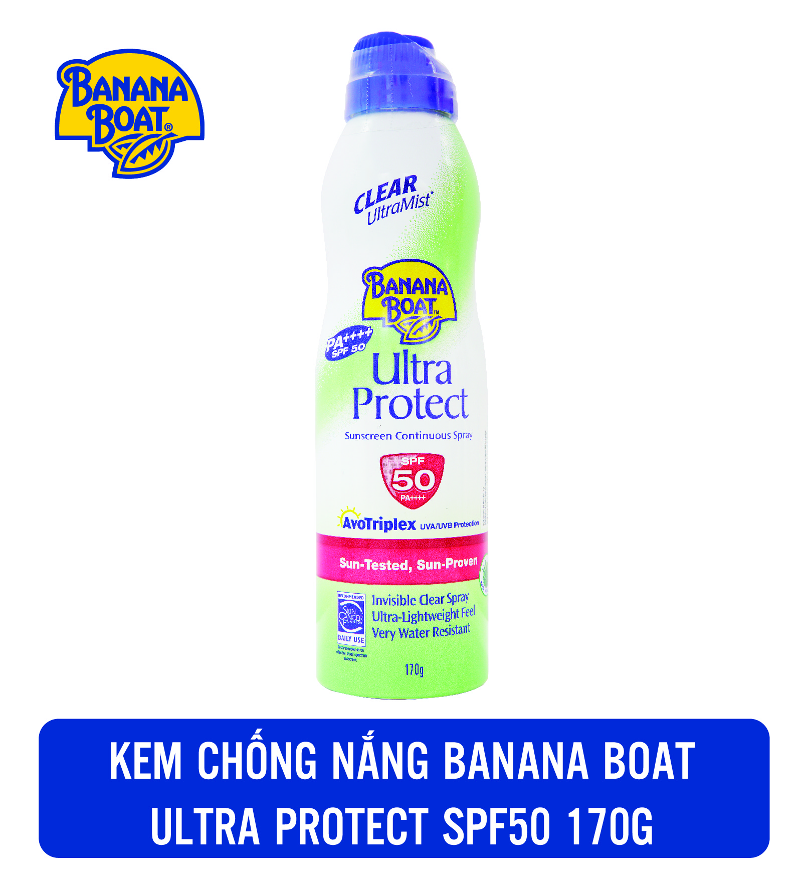 Chai Xịt Banana Boat Chống Nắng ULTRA PROTECT SPF50 170G