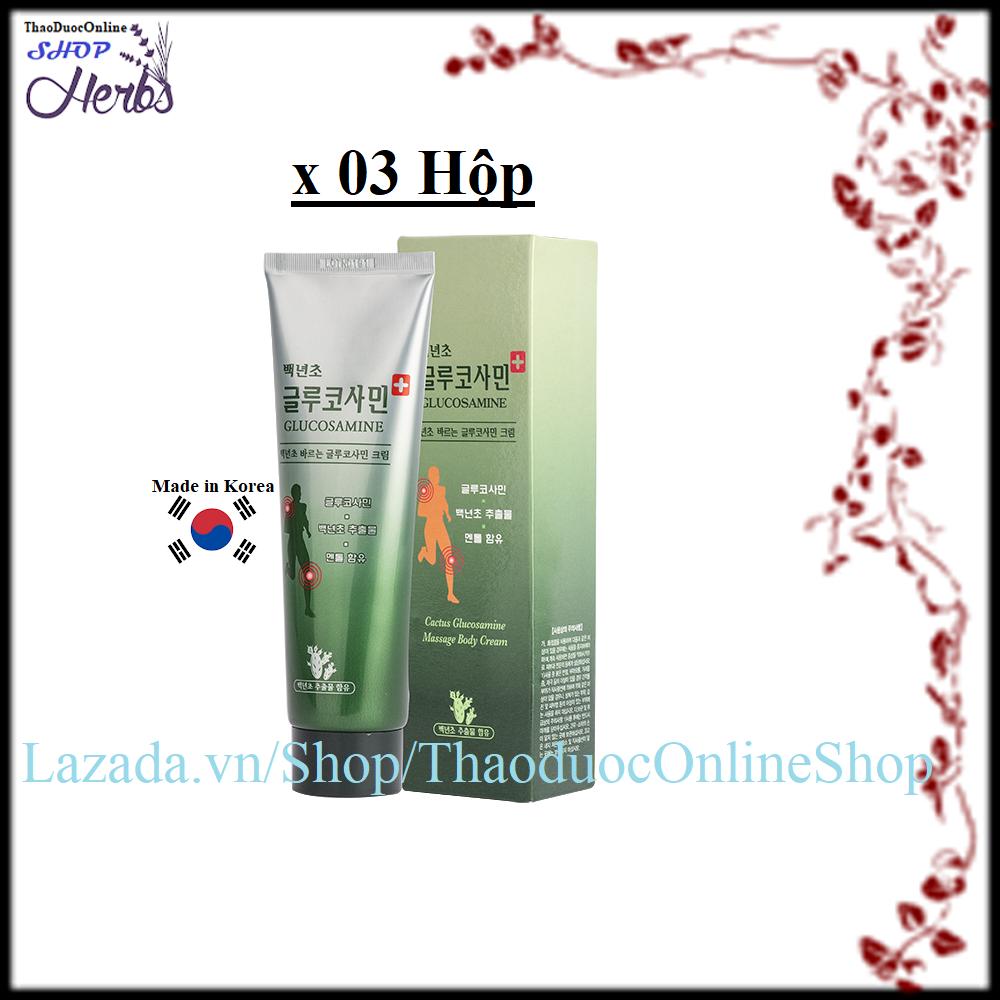 Bộ 3 Hộp Dầu Lạnh Xoa Bóp Khớp Glucosamine Hàn Quốc 150Ml/Hộp