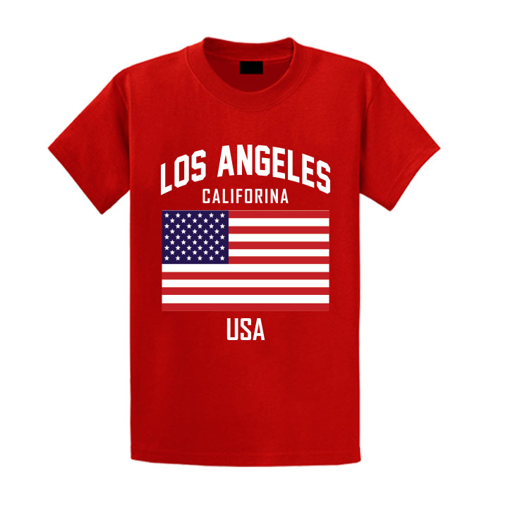 HOÀN TIỀN 15% - Áo Thun Nam Nữ Los angeles Mẫu Mới Vải Thun Cotton Mền Mịn