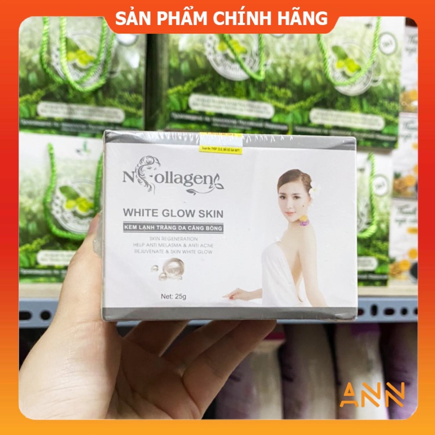 [Chính hãng] Kem Face Lạnh Sử Dụng Ban Đêm White Glow Skin N collagen - Mỹ phẩm N-Collagen- Trần Thị