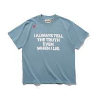 Áo thun THE TRUTH form Boxy tay lỡ HIGH CLUB - Màu powder blue/ cream