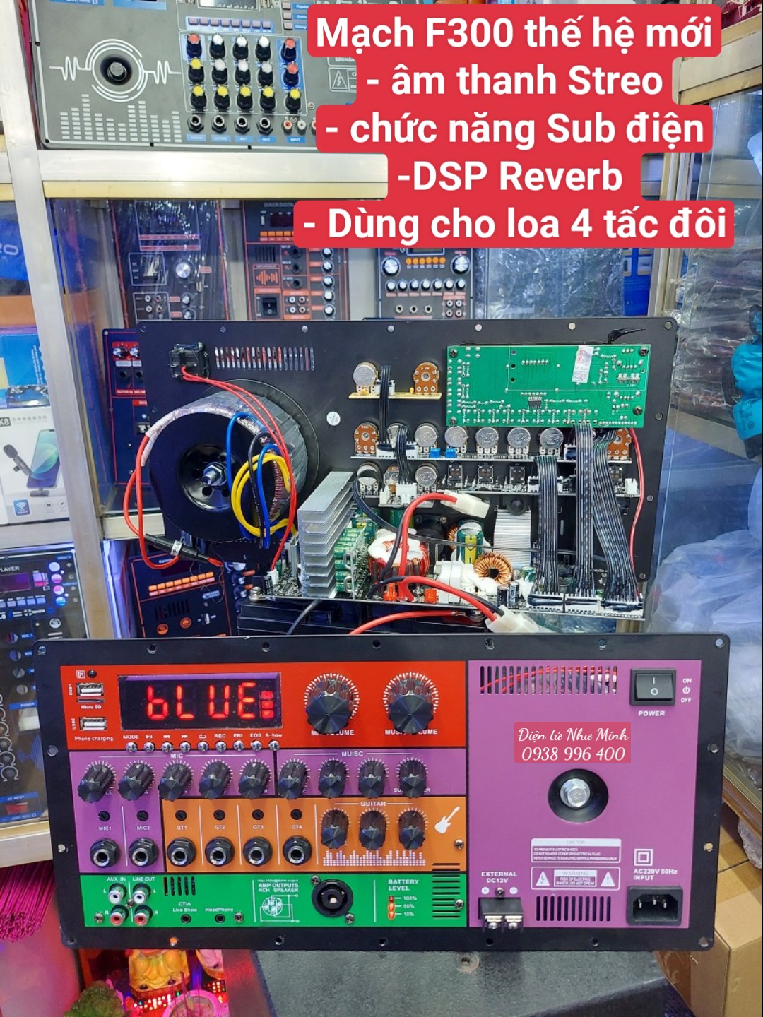 Mạch Loa Kéo DSP REVERB F300 - TÍNH NĂNG SUB ĐIỆN CỰC CHẤT - ÂM Thanh 2 kênh L-R riêng biệt