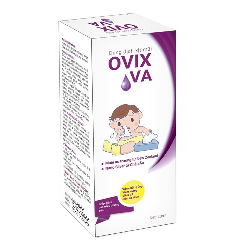 Xịt mũi họng Ovix Baby - Ovix Baby VA 20ml. Dung dịch vệ sinh mũi họng