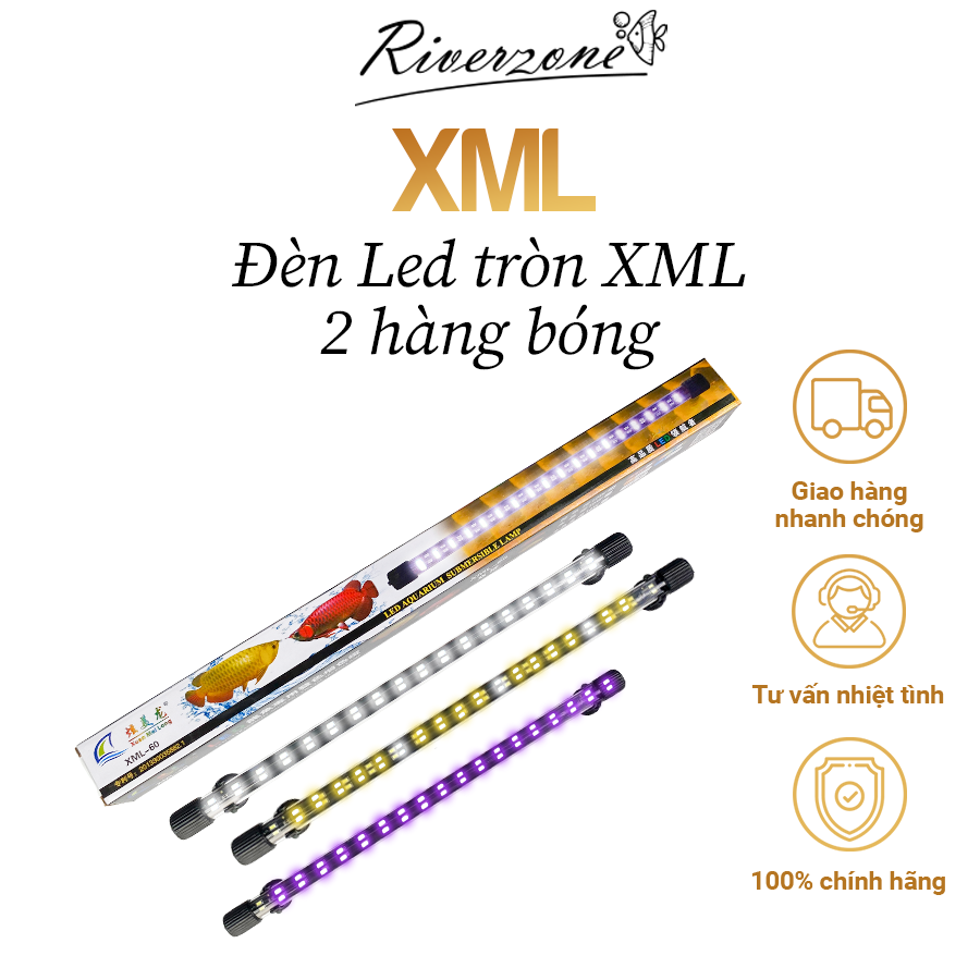 Đèn led tròn hỗ trợ lên màu cho cá rồng XML 2 hàng bóng đèn led cho huyết bối phát triển màu cá tự n